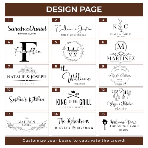 Personalized Cutting Board-Custom Cutting Board Wood Engraved Charcuterie Board-Personalized Wedding Gifts for Couple, Bridal Shower, Anniversary, Housewarming & Personalized Mothers Day Gift for Mom - Image 2