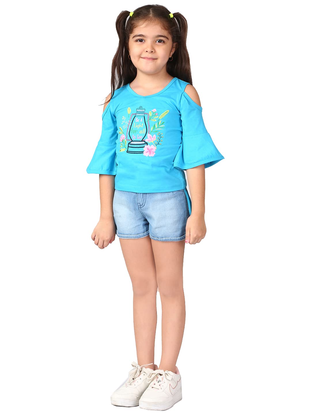 Naughty Ninos Girl's Polyester Top And Shorts Clothing Set offers donot miss 2 Naughty Ninos Girl's Polyester Top And Shorts Clothing Set offers donot miss