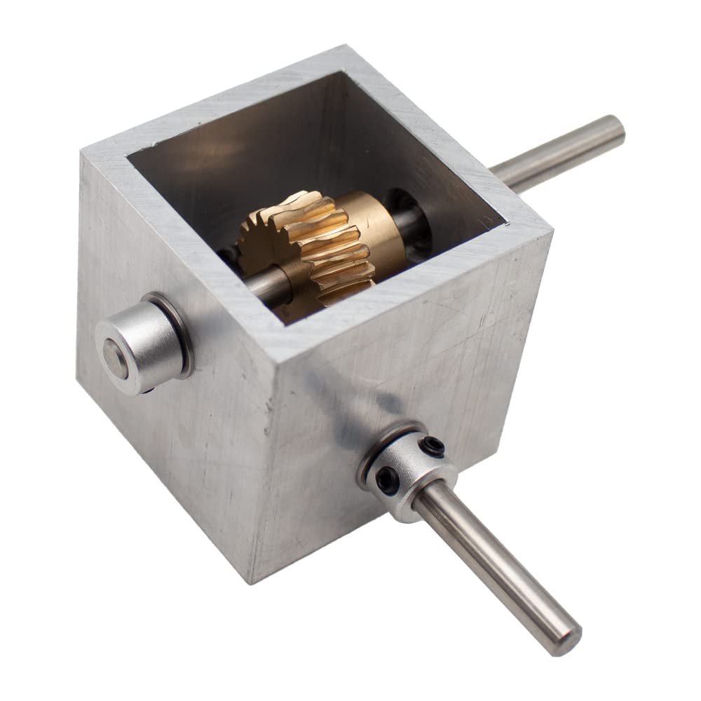 Toplionace Caja de Cambios Reductora de Engranaje Helicoidal, Eje de 6/8mm Engranaje 20T Dispositivo de Esquina de ángulo Recto de 90 Grados (Relación 1:20, Eje de 6-6MM)