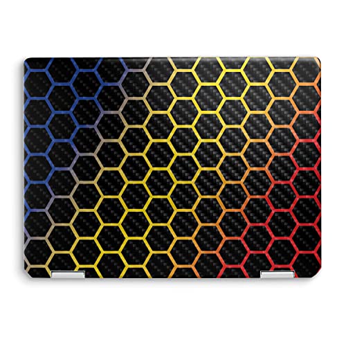 Image of MightySkins Carbon Fiber Skin Compatible with HP Spectre x360 14 inch (2022) Full Wrap Kit - Primary Honeycomb | Protective, Durable Textured Carbon Fiber Finish | Easy to Apply | Made in The USA