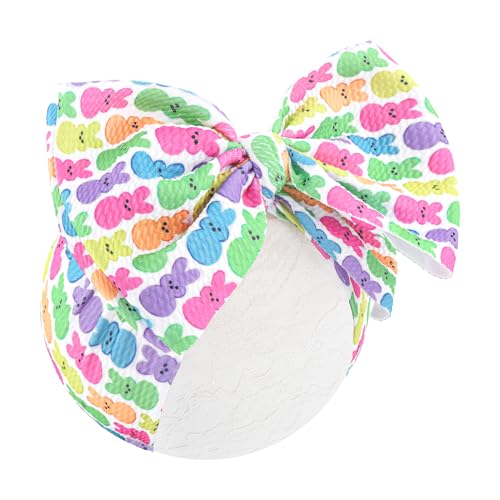 Lanmerry Baby Easter Headband Hair Bows for Girls Bunny Headband 6-12 Months Easter Rabbit Bows for Toddler Girls Hair Accessories Infant Big Bows...