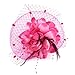 ACTLATI Charming Big Flower Headband Netting Mesh Hair Band Cocktail Hat Party Girls Women Fascinator Rose Red