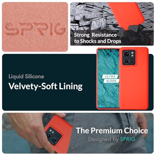 Image of SPRIG Compatible with Moto Edge 40 Premium SilkTone (Liquid Silicone) Back Cover Drop Tested Shock Proof Mobile Case for Men, Women, Boys and Girls with Camera Protection (Orange)