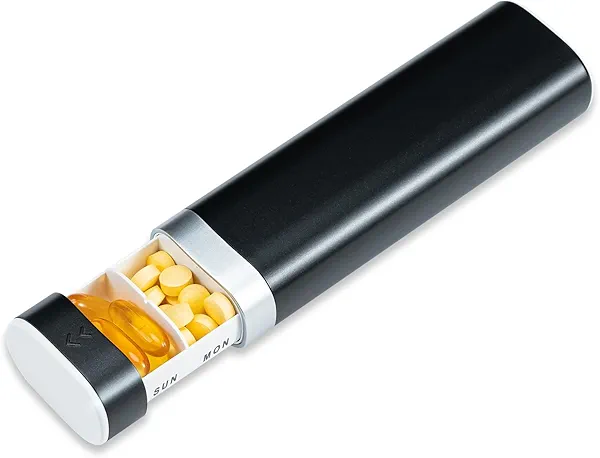 Betife Weekly Pill Organizer 7 Day, Daily Pill Box, Travel Pill Case, Cute Pill Holder, Drawer-Shaped Medicine Box to Hold Vitamins, Medicines, Supplements, Pills Organizer(Black)