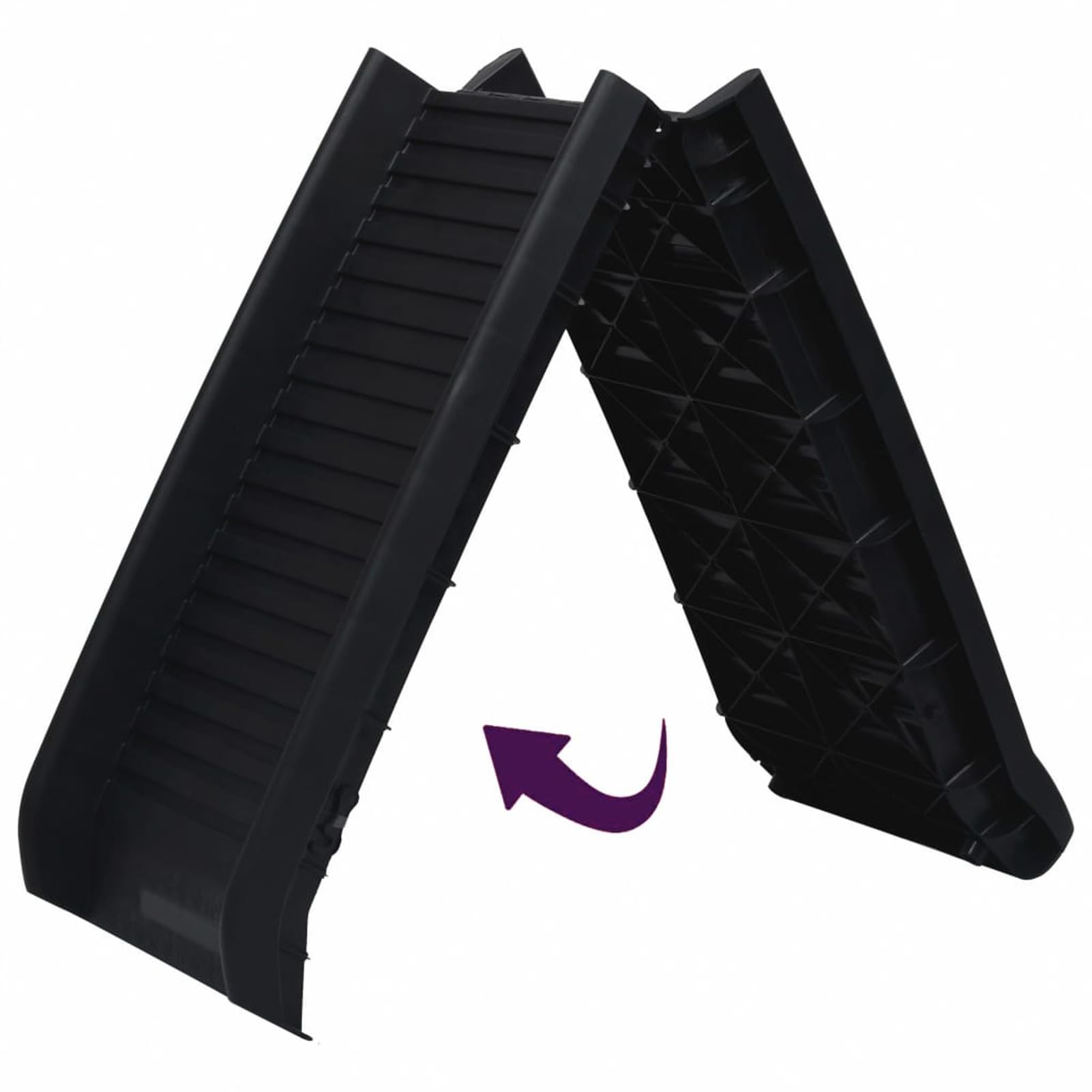 Homgoday Rampa para perros plegable negra 155,5 x 40 x 15,5 cm, muebles para casa, interior, exterior, salón, dormitorio