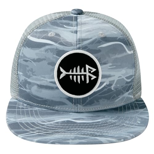 Image of BASSDASH Flat Brim Trucker Cap Adjustable Snapback Hat Mesh Back for Men Women