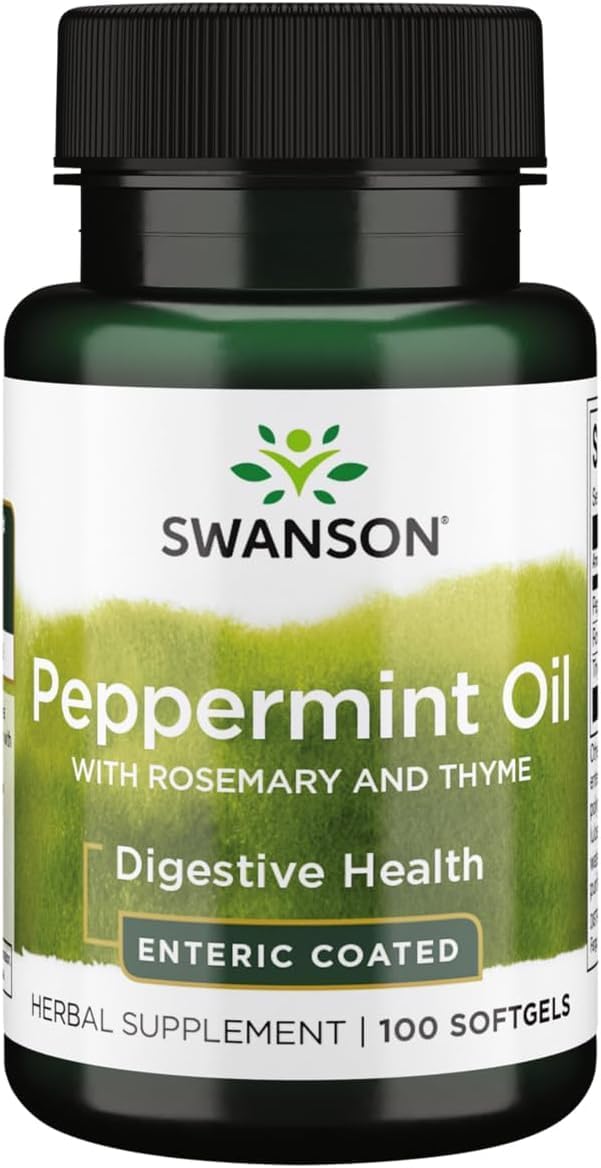 Peppermint Oil Combination, Enteric-Coated, 100 Softgels | Effective Relief from Occasional Mild Gas and Indigestion, Enteric-Coated for Targeted Delivery and Effectiveness