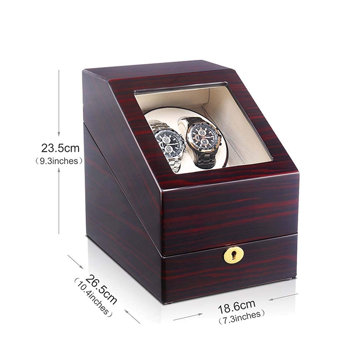 NZPOST Remontoirs de Montres 2 + 3 Remontoirs de Montres Laque Piano Noir Brillant Fibre de Carbone Moteur Silencieux Affichage de Stockage Boîte de Montres Remontoir de Montre
