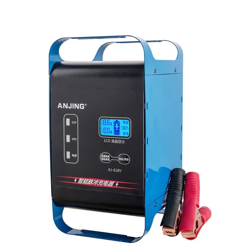Carica Batterie per Auto Carica Rapida 600 W 400 W SUV Camion Caricabatteria for Auto Universale 12 V 24 V Grande Caricabatteria for Auto 50A/30A di Ricarica for Batteies Caricabatterie Auto (Color :