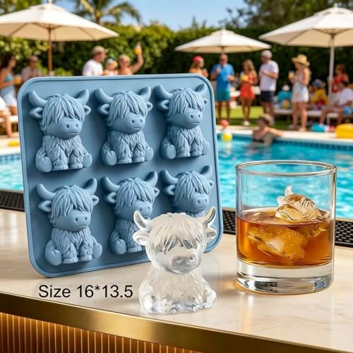Molde de cubitos de hielo silicona vaca montesa 3D miniatura 5