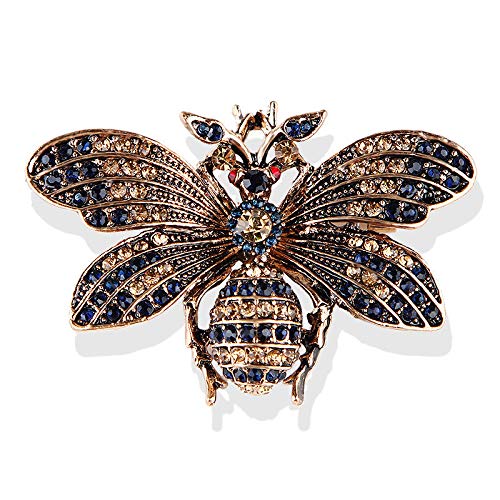 Preisvergleich Produktbild Zuiaidess Broschen Anstecknadeln Für Damen,Insektenserie Brosche Gold Biene Atmosphäre Retro Beschlagene Motte Schmetterlingsnadeln Für Frauen Vintage-Kleidung Zubehör Schmuck Brosche