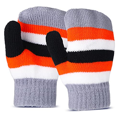 Bencailor Winter Warm Gestrickt Kinder Handschuhe Stretch Fäustlinge Gestreifte Handschuhe Cover