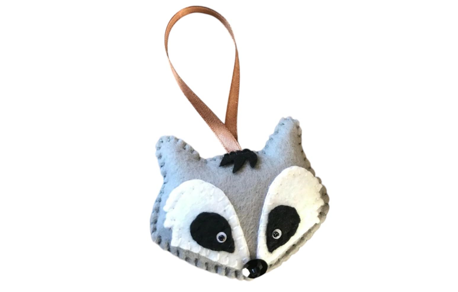 Handmade felt Easter decorations hanging ornaments bunny, chicken, egg (raccoon) — image 1