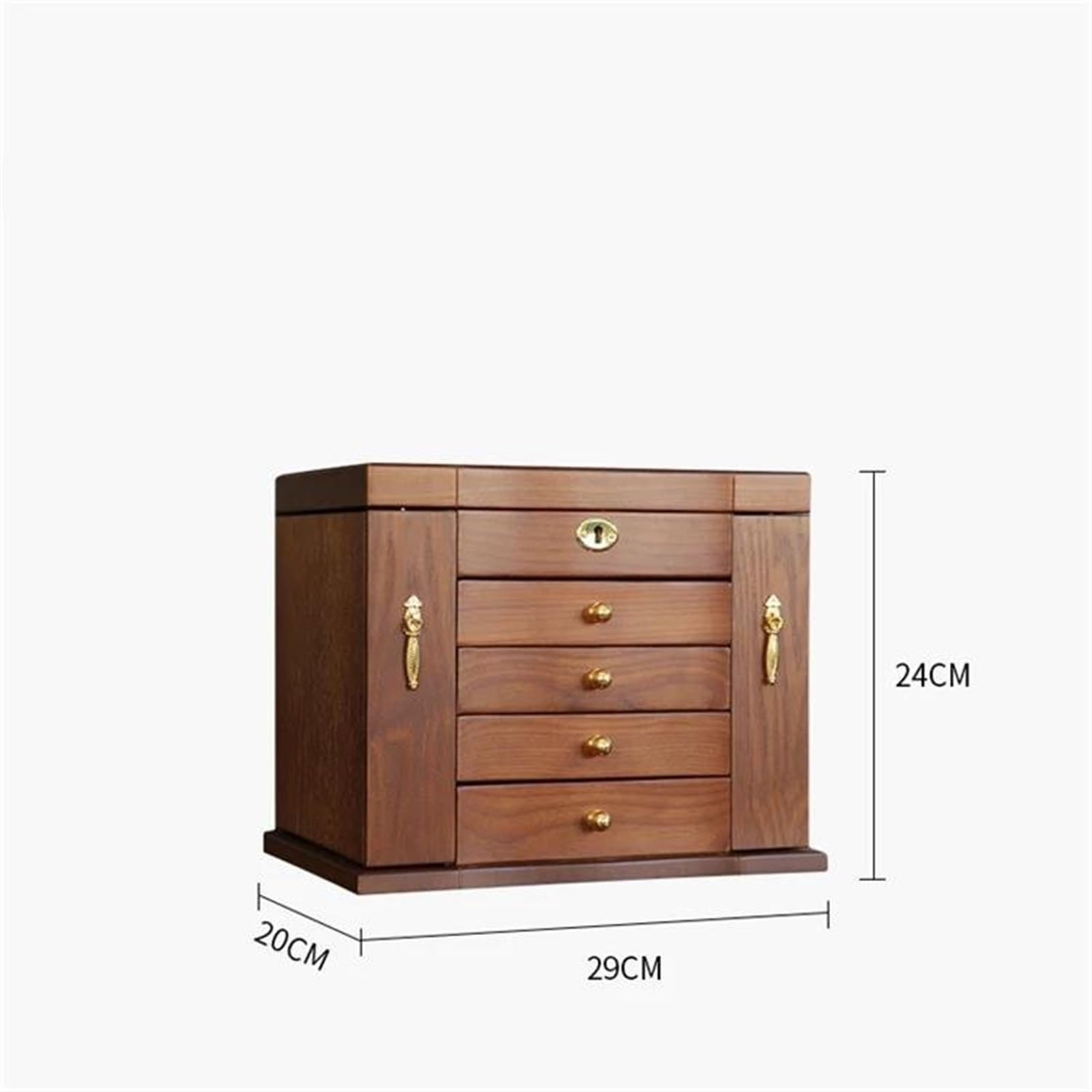 Schmuckkästchen Massivholz Aufbewahrungsbox Ohrringe Halsketten Uhren Schmuck Organizer Eheringe Haar Accessoire Make Up Vitrine Mit Spiegel Makeup Organizers