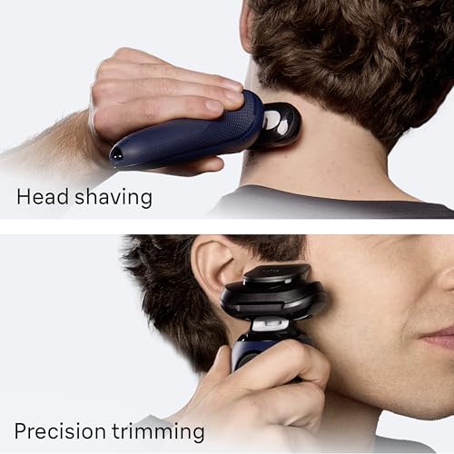Braun Series 6 Electric Shaver for Men, Wet & Dry Foil Razor, 4-in-1 SmartCare Clean & Charge Center, Precision Trimmer Attachment, Replacement Shaver Head, Travel Case, Dark Blue 6177ps - image 8