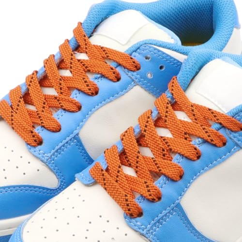 Image of Flat Shoelaces Multicolor Twill Point Thick Shoe Lace Shoestring 2 Pair