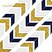 NICROLANDEE 3pcs Nautical Party Decorations Navy Blue Paper Arrow Banner Garland Gold Glitter Chevron Design Tribal Party Wall Window Streamer for Baby Shower Birthday Bachelorette Party Supplies