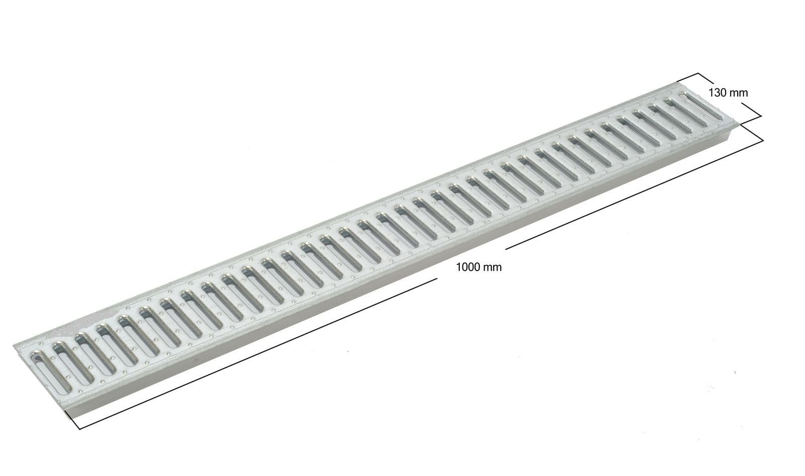 ACO Grille métallique 1 m en acier galvanisé Grille de rechange Caniveau de drainage
