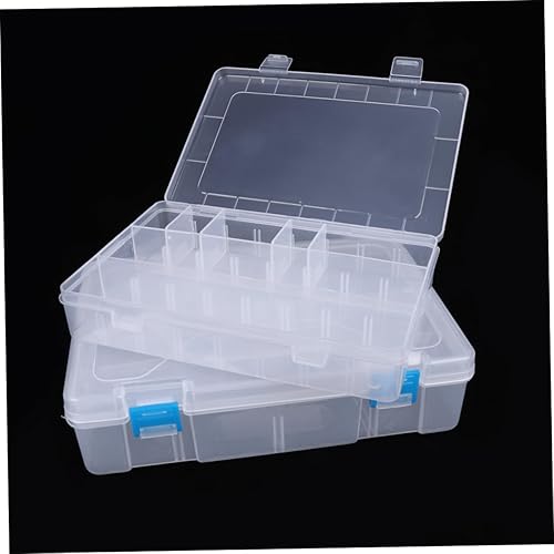 Miniatura 4 de SEWACC Caja transparente de plástico de los Pp de 6 piezas Caja organizadora de joyería de plástico Caja de organizador de joyería rosa Accesorios