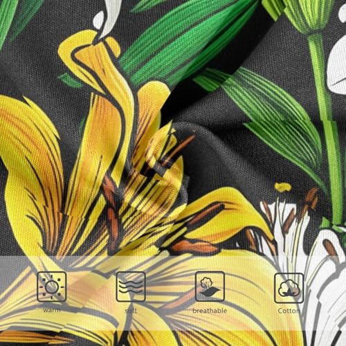 Cotton Toddler Underwear Floral Lilies Yellow White Petals Girl Panties Cute Cartoon Kids Briefs Undies 2t3