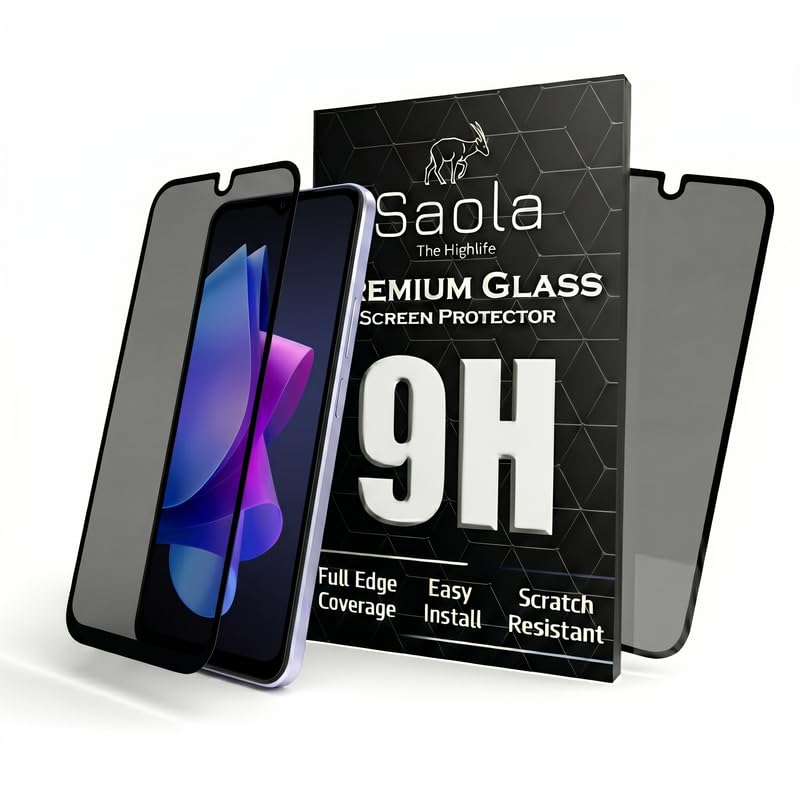 Image of Saola Ultra Privacy Tempered Glass For Tecno POP 7 Pro (PACK OF 1) with Free Installation Kit. Full screen Coverage. Free Replacement If Received Damaged - 6.6 inch