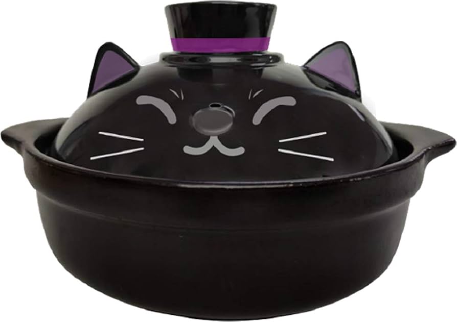 黒猫の星空デザイン土鍋8号サイズ日本製新品未使用遠赤外線 Amazon｜アルタ おすましアニマル 土鍋 8号 (約2L/3~4人用) 黒猫 IH