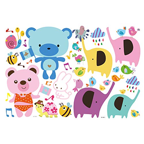 Friendly Animals Window Decals for Kids, Double-Sided Removable Wall and Window Clings