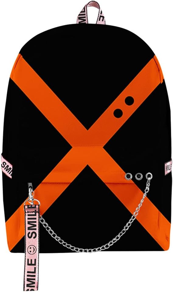 XIXISA 17" Anime My Hero Academia Backpack MHA Bakugo Deku Todoroki Laptop Backpacks (Bakugou Katsuki)