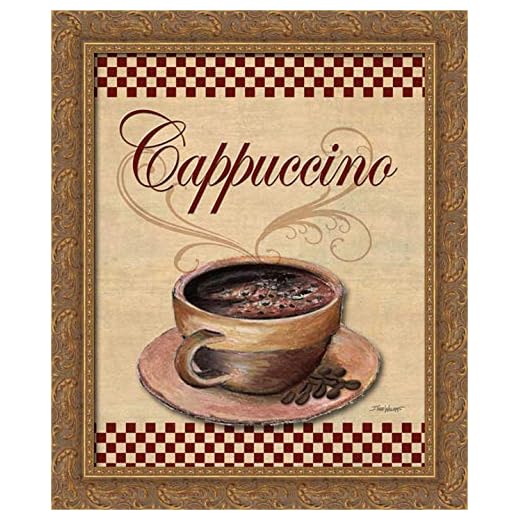 Williams, Todd 20x24 Gold Ornate Framed Canvas Art Print Titled: Cafe Cappuccino