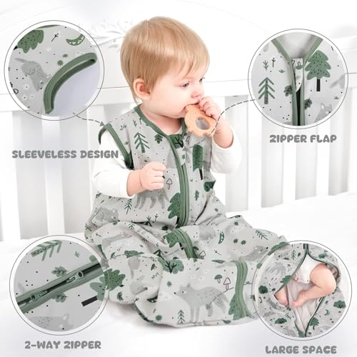 Image of Yoofoss Baby Sleep Sack 24-36 Months Wearable Blanket for Babies 100% Organic Cotton 2-Way Zipper TOG 0.5 Toddler Sleeping Sack 3 Pack, Sleep Sacks