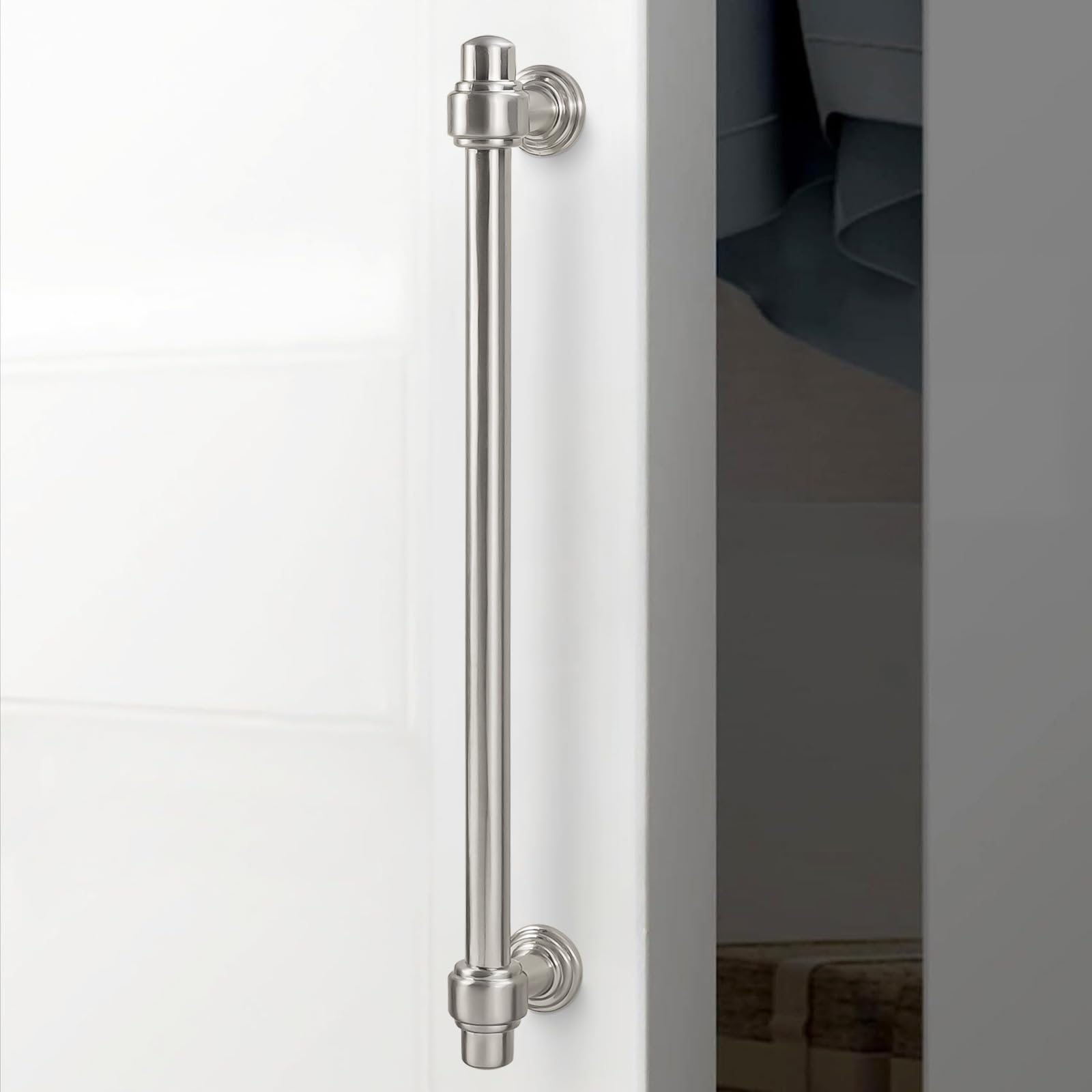 Küchenschrankgriffe, gebürstetes Satin-Nickel, silberfarben, Schubladengriffe, Zinklegierung, 320 mm, 10 Stück