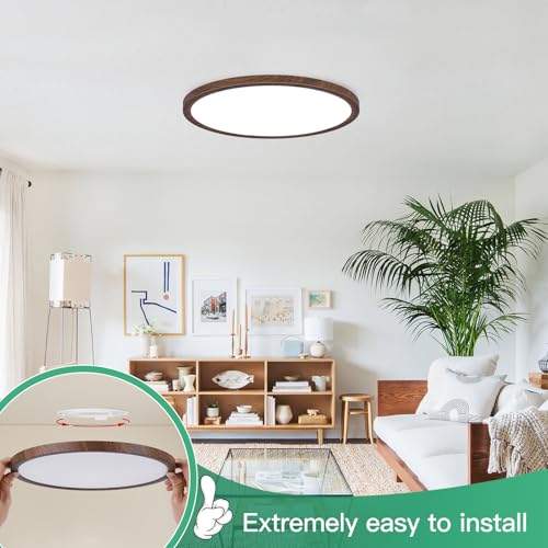 Image of Brightever 12 Inch LED Flush Mount Ceiling Light Fixture, Dimmable, 3200LM