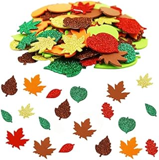 120 Pieces Leaf Stickers Felt Leaf Fall Stickers Maple Leaf Decals Autumn Crafts Decorations Leaf Decorations for Thanksgiving Party Craft Ornaments Autumn Decor