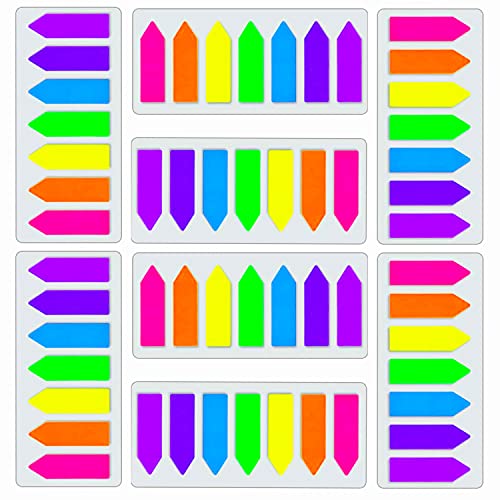 1120 Notes adhésives translucides en 7 onglets de couleur style flèche