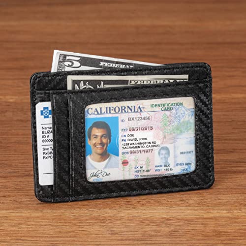 JaxsonCadeTM Carbon Fiber RFID Wallet, Black - Measures 3 1/8" Long x 4 1/2" Wide2