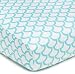 TL Care 100% Cotton Percale Fitted Crib Sheet for Standard Crib and Toddler Mattresses,  Aqua Sea Wave, 28" x 52"