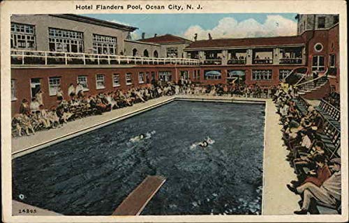 Hotel Flanders Pool Ocean City NJ Antique Postcard