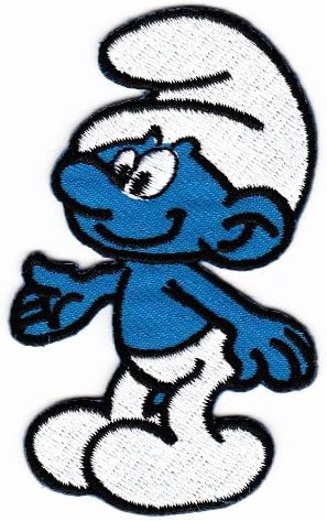 Blue Smurf Sew-on Iron-on Patches for Kids Children Baby Embroidered Applique