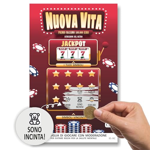 Gratta e Vinci SONO INCINTA Biglietti Annuncio Gravidanza idea originale e divertente. Gratta e scopri la sorpresa per marito papà nonna nonno zia zio