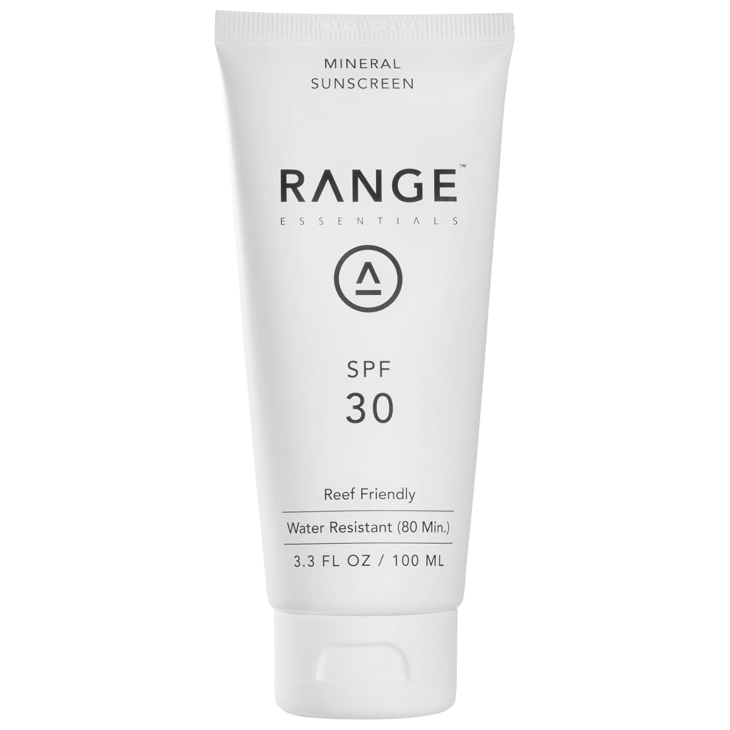 Range Essentials Unscented Mineral Sunscreen Lotion SPF 30, Reef-Safe, Travel Size, Fragrance-Free, Zinc Oxide, Broad Spectrum, Water-Resistant 80 Minutes, UVA UVB Protection, Face Body, 3.3oz (100mL)