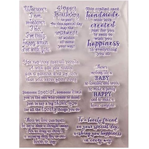 VIccoo Clear Stamps, Blessing Quotes Silicone Clear Seal Stamp DIY Scrapbooking Embossing Photo Album Decorative Paper Card Craft Art Handmade Gift Cover