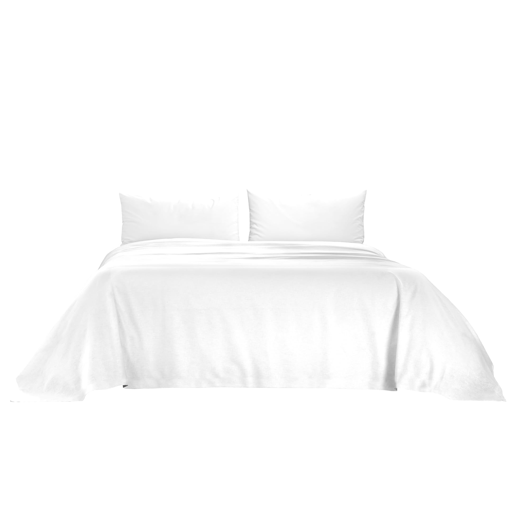Ruggeri Completo Letto Matrimoniale - Made in Italy - 100% Raso di Puro Cotone - Collezione Di Raso in Raso by (Bianco)