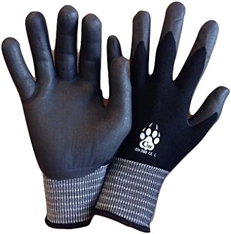 The Lion Claw by Claw Wear Gloves - Durable, Built Tough, Nitrile Performance Work Gloves (Large, Black)