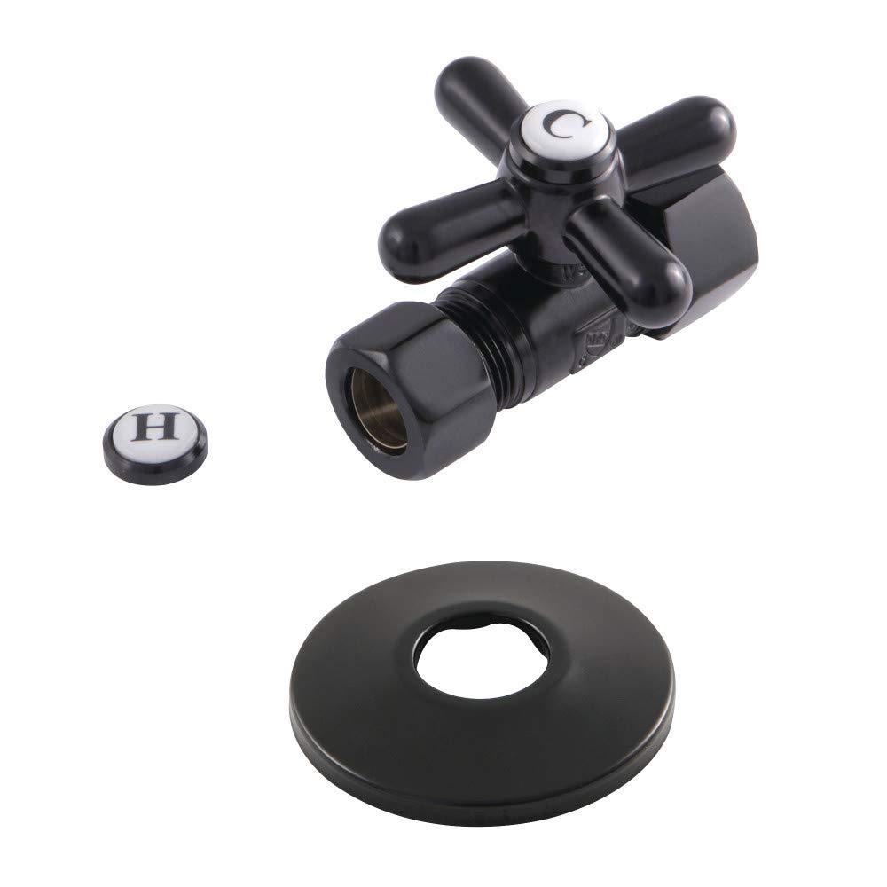 Vanne d'arrêt filetée Kingston Brass CC44450XK compression noir