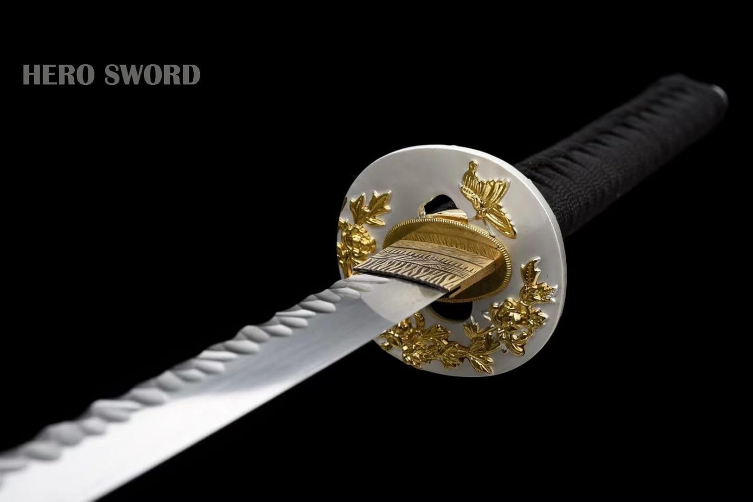 HERO SWORD Beautiful Damascus Steel Japanese Katana Sword Battle Ready Full Tang Stone Pattern Blade Samurai Sword Cool Weapon for Mens Women,Red,Best Gift and Home Decoration