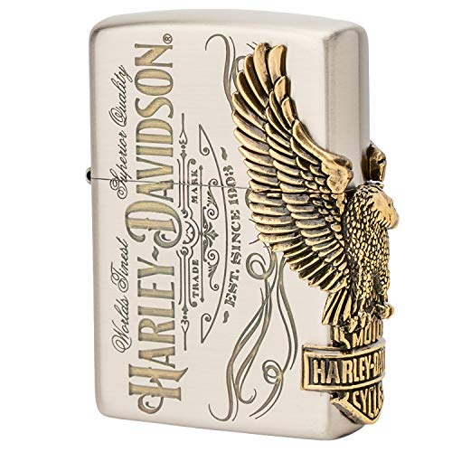 Zippo Harley Davidson Giappone Limitato 3-Lati Ottone Ossidato Aquila Metallo HDP-75