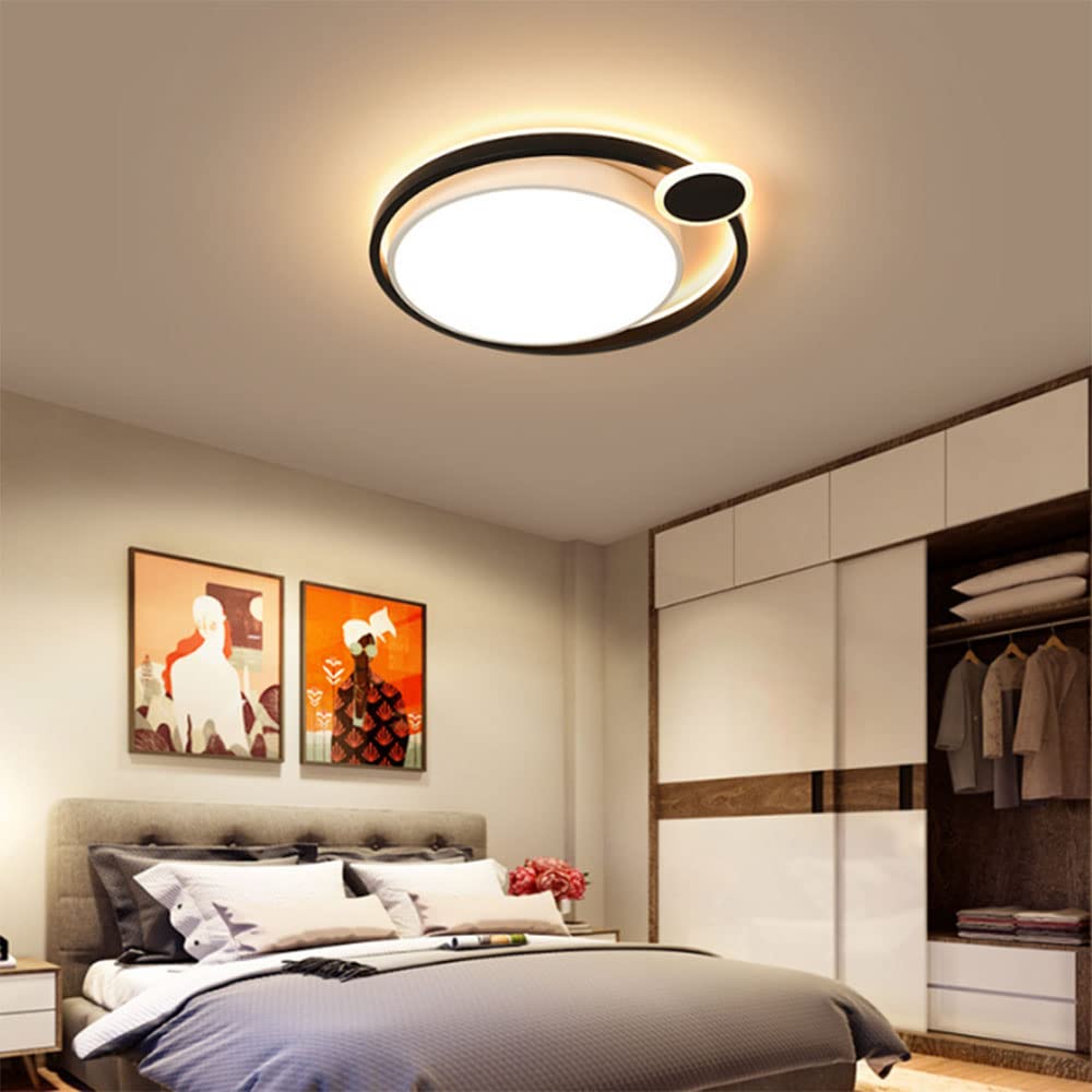 Plafoniera Semi-Incasso in Ferro e Acrilico, Lampada da soffitto Americana, lampadario, lampadario Creativo per Hotel, Stanza Calda, casa, Lampada Rotonda Semplice, Vita Interessante (Nero 5