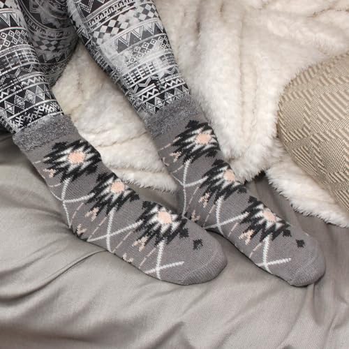 Image of BambooMN Women's Thick Vintage Pattern Cabin Crew Socks