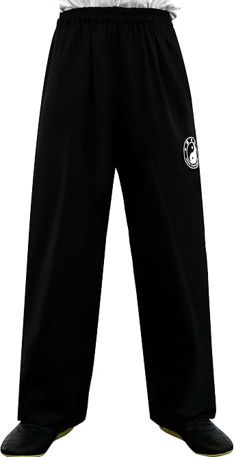 ZooBoo Chenjiagou Tai Chi Pants Black Cotton Martial Arts Training Trousers for Tai Chi &Kung Fu & Martial Arts Practice