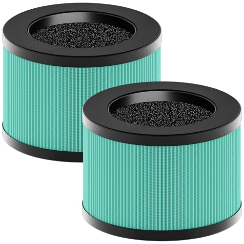 MK01 & MK06 True HEPA Filter Replacement Compatible with Aroeve MK01, MK06, ToLife TZ-K1 and Kloudi DH-JH01 Air Purifier, Pet Dander Version, Green, 2 Pack